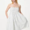 Vestito da canotta da donna in misto lino | A righe