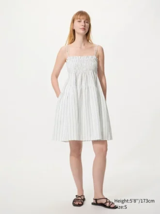 Vestito da canotta da donna in misto lino | A righe