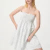 Vestito da canotta da donna in misto lino | A righe
