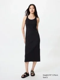 Vestito reggiseno a costine da donna