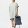 Vestito T-shirt oversize bicolore da donna Vestito T-shirt oversize bicolore da donna