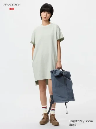Vestito T-shirt oversize bicolore da donna