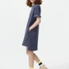 Vestito T-shirt oversize bicolore da donna Vestito T-shirt oversize bicolore da donna