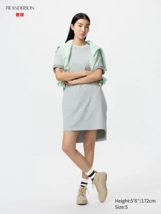 Vestito T-shirt oversize bicolore da donna