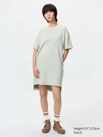 Vestito T-shirt oversize bicolore da donna